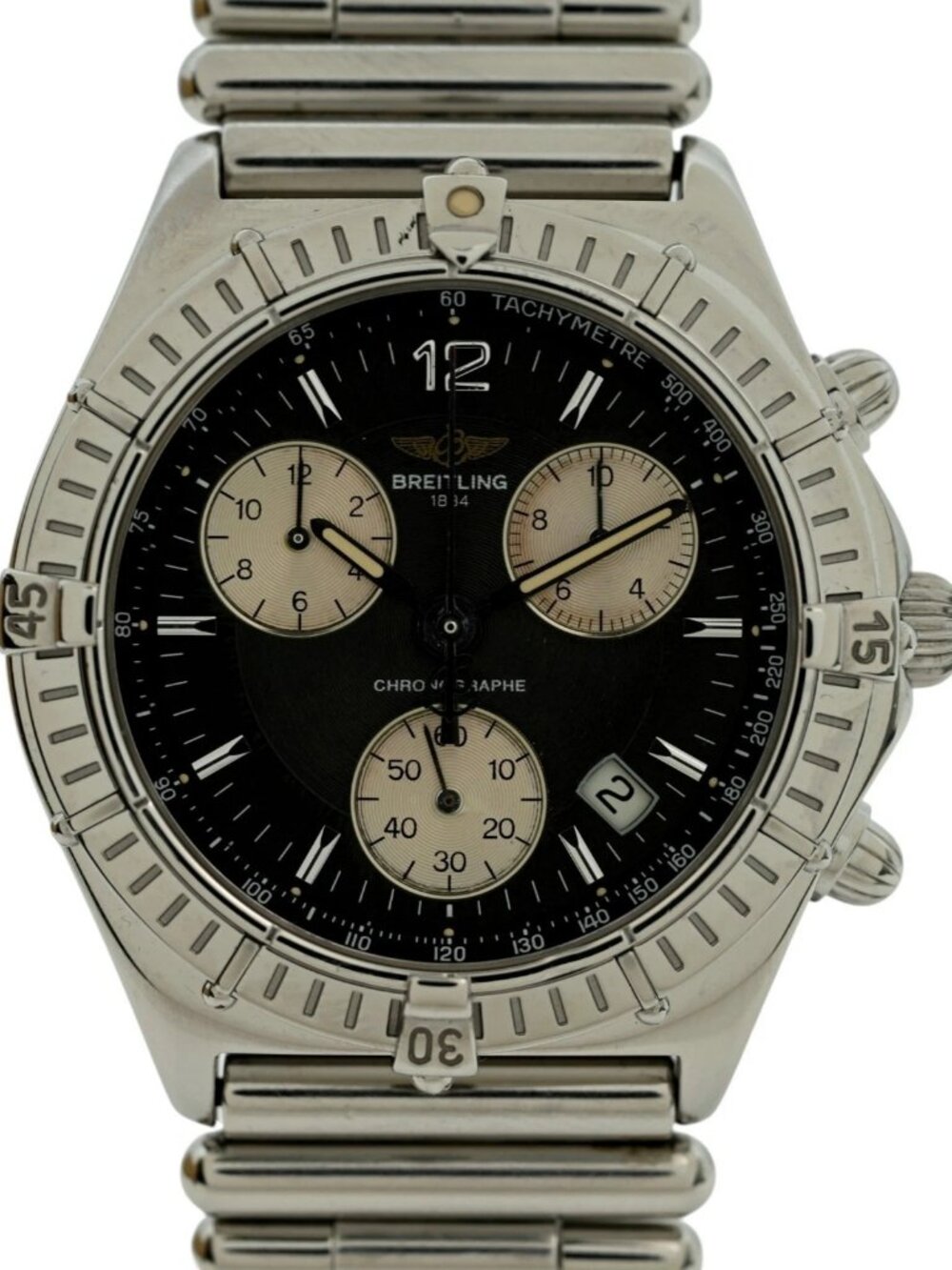 Breitling 38mm Men's Early Windrider Grey Dial Chronograph SS Watch Ref: A53011!
